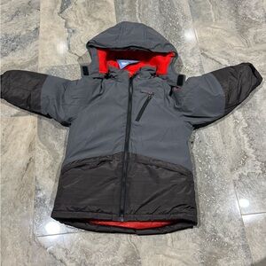 Snozu Kids Charcoal and Black Puffer with Orange Interior